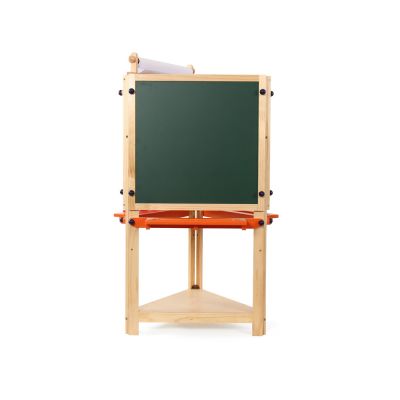 Easel for Kids Children's 3-Sided Art Activity Easel with Chalkboard Large Paper Roll Shelf & Plastic Paint Cups