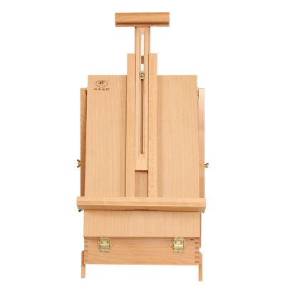 Table Metal Easel Box- Solid Beech Wood Universal Design Adjustable Tabletop Sketchbox Easel with Storage Box