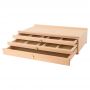 Artist Sketch Box and Oiled Beech Wood Table 3 Drawer Wood Art Storage Box for Pencil, Pen, Pastel