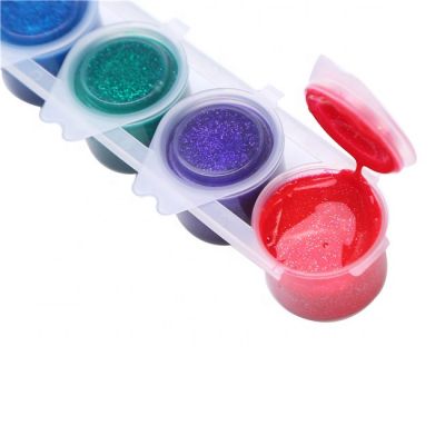 Kids Tempera Paint Glitter Finger Colors Set