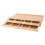 Artist Sketch Box and Oiled Beech Wood Table 2 Drawer Wood Art Storage Box for Pencil, Pen, Pastel