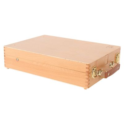 Artist Sketch Box and Oiled Beech Wood Table Easel - Portable, Multi Media, Adjustable Angle with Storage Compartments