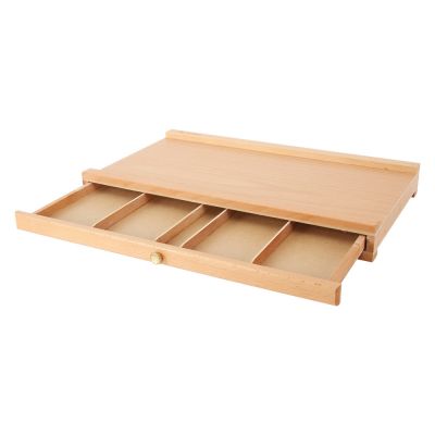 Artist Sketch Box and Oiled Beech Wood Table 1 Drawer Wood Art Storage Box for Pencil, Pen, Pastel