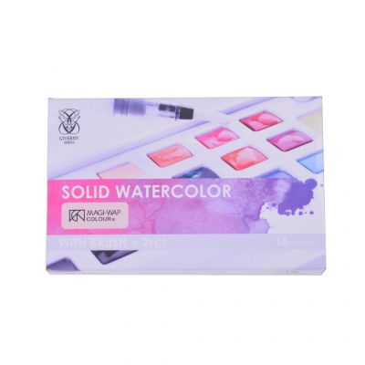 12 color solid watercolor with plastic box. Student level