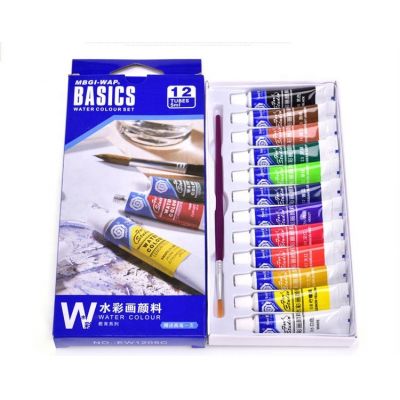 Non toxic 12 colors water color painting in tube kids stationery paper drawing water color paint set