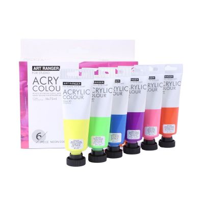 Art Rangers Neon Acrylic Paint Tubes 75 ml Acrylic Colours Kit Fluorescent Colors Acrylic Paint