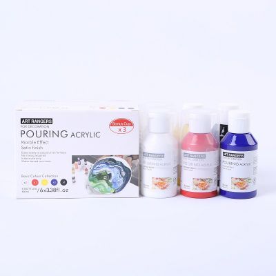 Fluid acrylic paint DIY paint pouring acrylic set 6colors *100ml