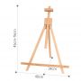 Desk Easel Stand Beech Wood and Upon Mini Easel Display for Studio and Students Foldable Solid Wood Easel