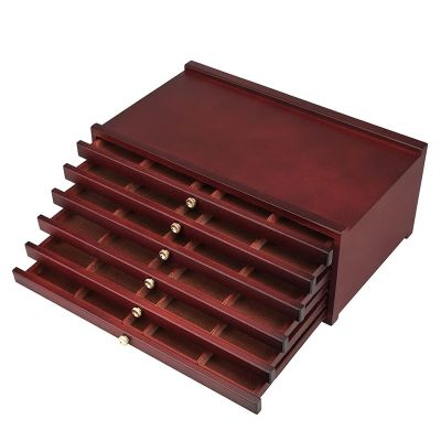 6-drawer Wood Artist Supply Storage Box Portable Beechwood Multifunctional Pencil Brush Organizer Wood Box with Drawer