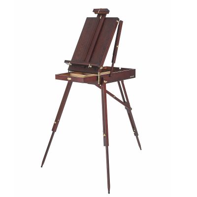 French Easel,Beech Wood Sketch Easel Box with Foldable Legs,Drawer Storage and Palette Tray,Portable Artist Easel outdoor