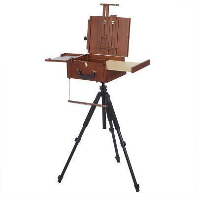 Ultimate Pochade Box with Aluminum Tripod Combo Lightweight French Box Easel for Painting