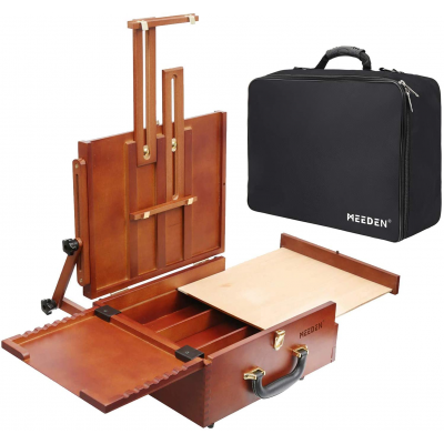 Lightweight and Portable French Easel Box with Storage Painting with Nylon Carry Bag Ultimate Pochade Box