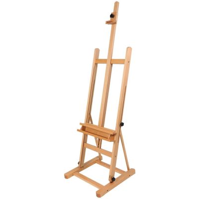Medium-Duty Studio H-Frame Easel with Storage Tray - Solid Beech Wood Artist Easel Adjustable Tilting Easel