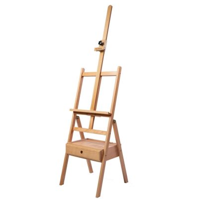 Studio H-Frame Easel with Art Supply Storage Drawer - Adjustable (60~75) Solid Beech Wood Easel Stand