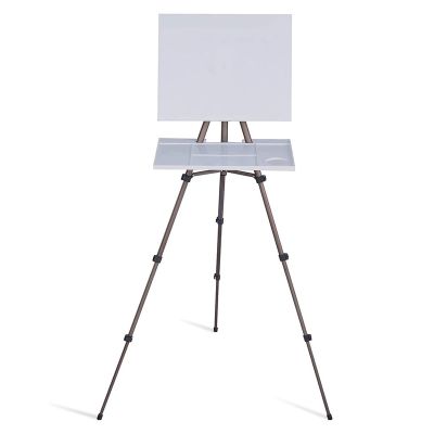 Portable Outdoor Sketch Painting Field Aluminum Metal Tripod Easel with Plastic Palette for Artists, Students, Art Enthusiast