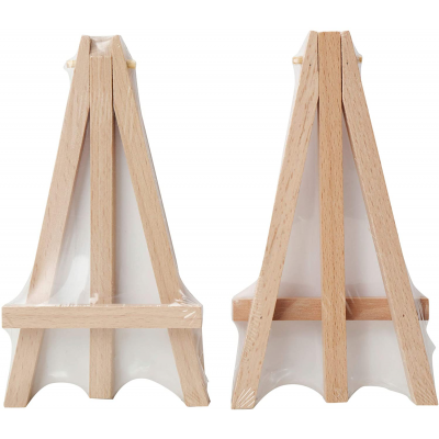 6 Inch Mini A-Frame Beech Wood Easel 48Pack Small Wood Display Stand for Displaying Small Canvases