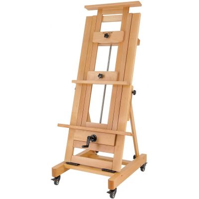 Deluxe Rocker Crank Artist Easel Heavy Duty Art Floor Easel Inclinable Studio Easel Holds Canvas Art Up to 76.7