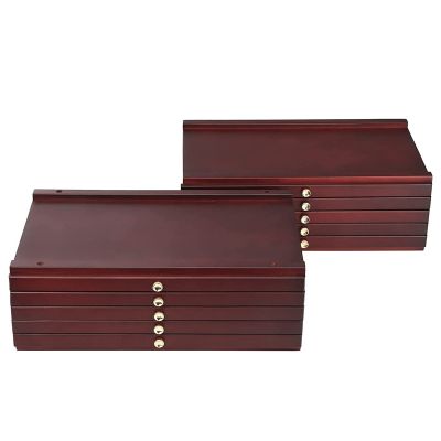 10-drawer Wood Artist Supply Storage Box, Portable Beechwood Multifunctional Pencil Brush Organizer Wood Box with Drawers