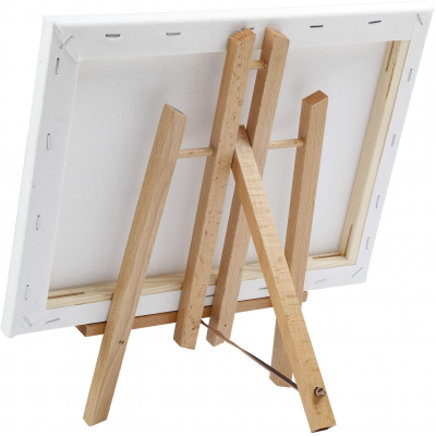  11.8 Tall Beechwood Tabletop Easel 9 x 12 ed Canvas with Canvas Sets for Painting Craft Drawing Decoration Sets
