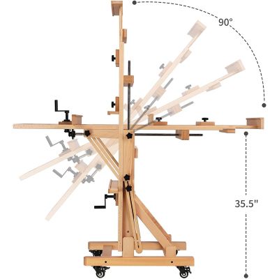 Deluxe Large Rocker Crank Studio Easel Heavy Duty Artist Painting Easel Solid Beech Wood with Adjustable Height