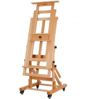 Deluxe Movable H-Frame Studio Easel Multi-Function Artist Easel, Heavy Duty Display Art Easel Holds Canvas Art Up to 78.7