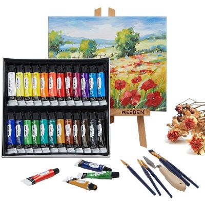 Acrylic Paint Set, 24 Colors/Tubes (12ml/0.4 oz) Non Toxic Non Fading