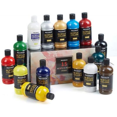 500 ml Rich Pigments Colors Acrylic Paint Large Bottle Non-Toxic Paints Set for Hobby Painters