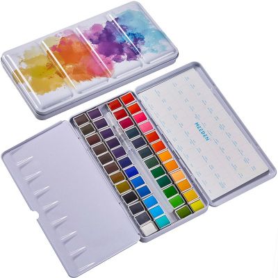 48 Vibrant Colors Non-Toxic Paint Watercolor Paint Set Solid Watercolor Paint for Student