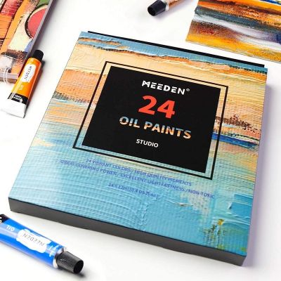 Vibrant Non Toxic Oil Painting Set 24 Tubes 12ml Oil-Based Colors for Students Beginners Hobby Painters
