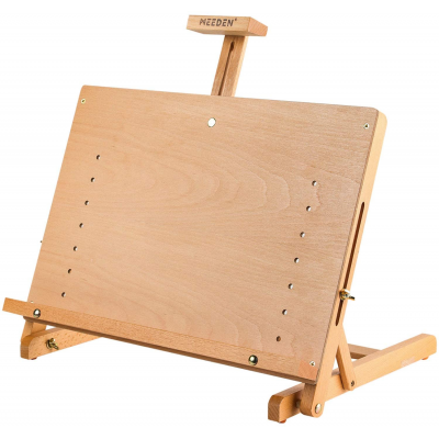 Large Drawing Board Easel, Solid Beech Wooden Tabletop H-Frame Adjustable Easel Artist Drawing & Sketching Board