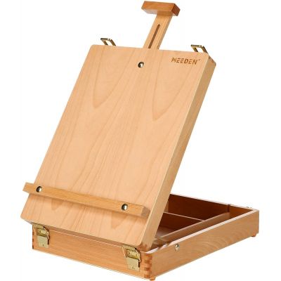 Solid Beech Wood Universal Design Adjustable Tabletop Sketch box Easel art easel