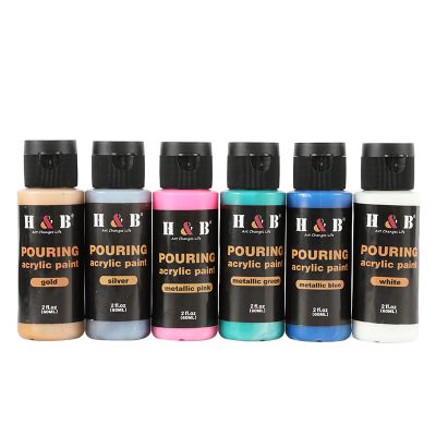 China Art Supply Professional 6-color art set with metallic acrylic pouring paint suitable for artists