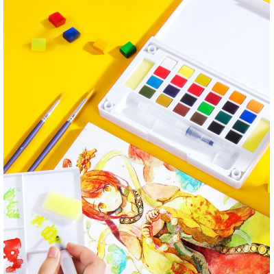Portable Travel 48/ 36 solid watercolor paint pans