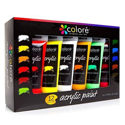 non-toxic12 color premium acrylic paints 75ml set