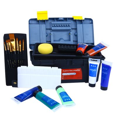 Hot Selling New Design Rich Color 12 Colors Acrylic Paint Set With Paint Brush Palette For Artist