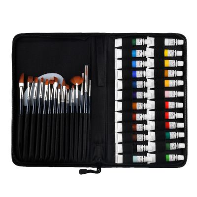 24 colors artist acrylic paint kit brush set artist supplies