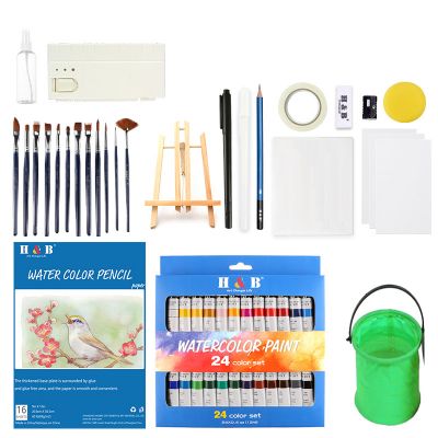 China art supplies 24 colors watercolor paint set for painting