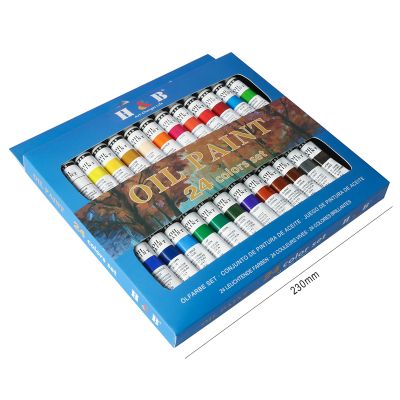 Wholesale Customized Non Toxic 12Ml Oil Paint Colours 24 Color Set