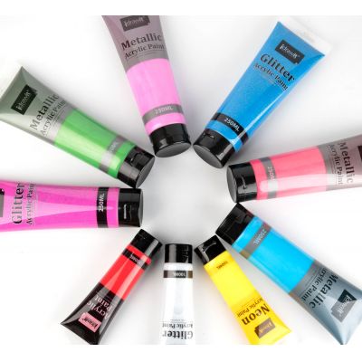 Wholesale 100ml Bulk Cheap Metallic Acrylic Paint Tubes Set for Kids Painting