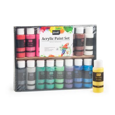 Acrylic Paints for Canvas Wholesale 16 Colors 60ml Acrylic Paint Bottles Colors Artist Set for Painting