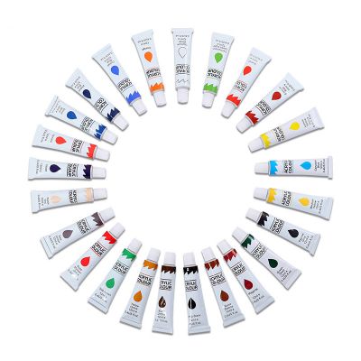 Custom High Quality 24 Colors 12ml Low Price Acrylic Paints Tubes Kit for Kids Painting
