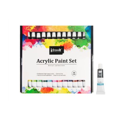 Studio Acrylic Paint Customized 24 Colors 12ml Aluminum Tubes Acrylic Paint Aluminum Tubes