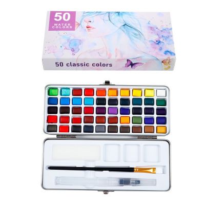 Wholesale Customized 50 72 90 Colors Professional Portable Solid Aquarelle Watercolor Paint Set for Artistic People