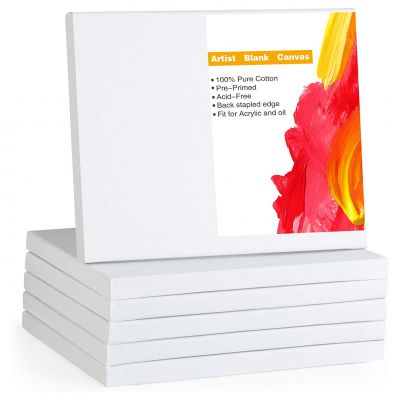Canvas Boards Wholesale 2 Pcs 25x25 cm Stretched Blank Cotton Wood Canvas