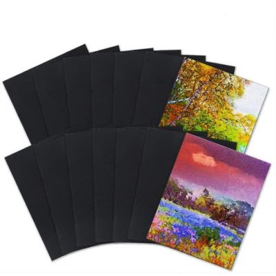 Factory Direct Sale 2 Pcs Black Blank Stretched Art Wood Canvas Board 18*24cm for Painting