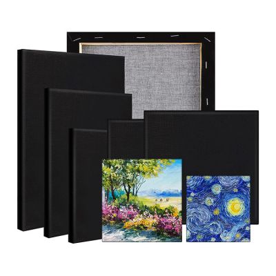 Wholesale 2Pcs Black Blank Wood Cotton Art Fine Artist Paint Canvases 40*50cm