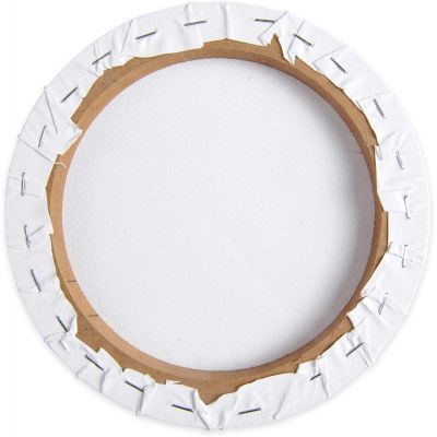 Canvas Acrylic Wholesale 2 Pcs Round Blank Primed Cotton Canvas Frame 22cm for Painting