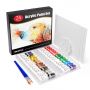 Wholesale 24 colors T-shirt shoes paint acrylic gift box with palette and paint brushes canvas board