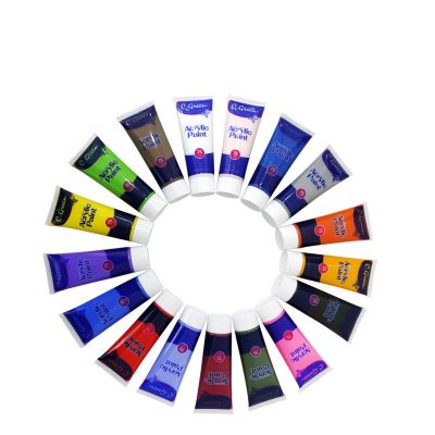 Custom liquid tubes coffee mug set of 24 colors acrylic painting art on canvas