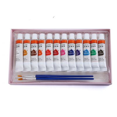 Custom colourful retro package modern painting acrylic gouache painting set for hand painted